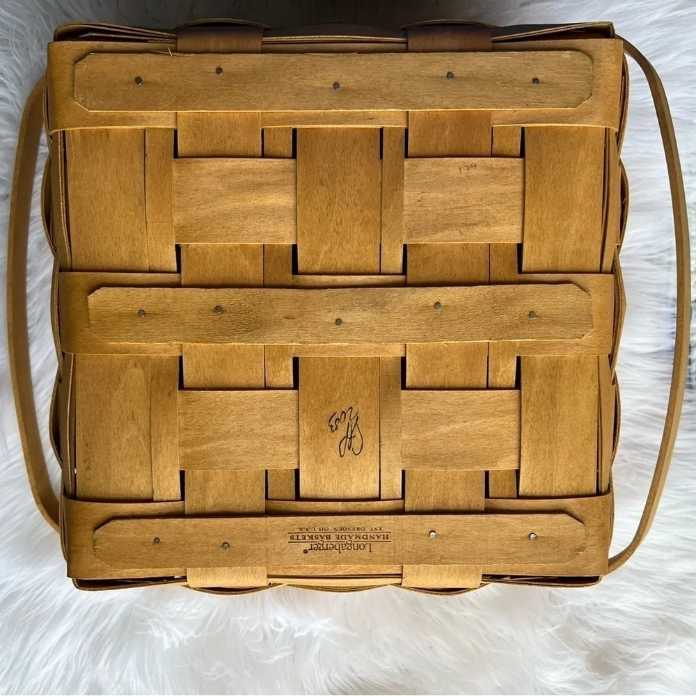 Longaberger Woven Handmade Basket 2003 Double Handle